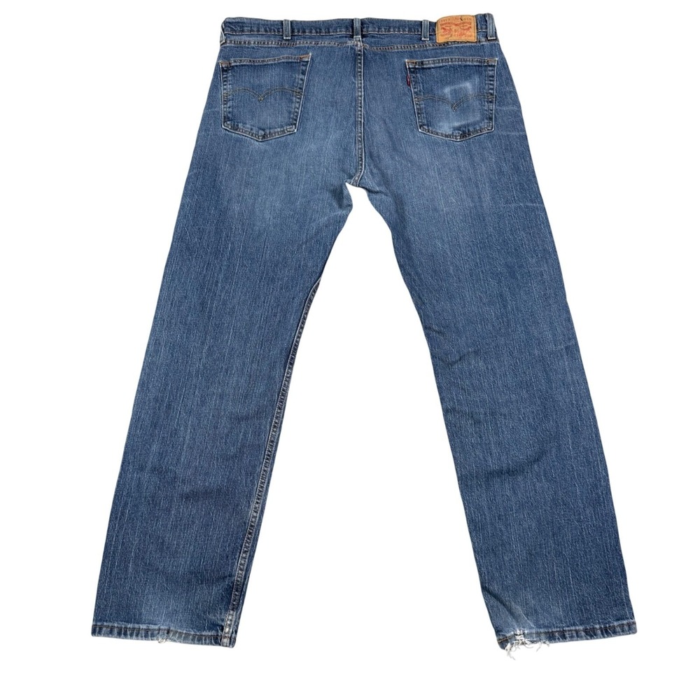 Levis 505 Regular Fit Jeans Mens 42x32 Blue Straight Leg Denim Pants 505-0216